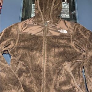 The North Face Brown Furry Zip Up Jacket